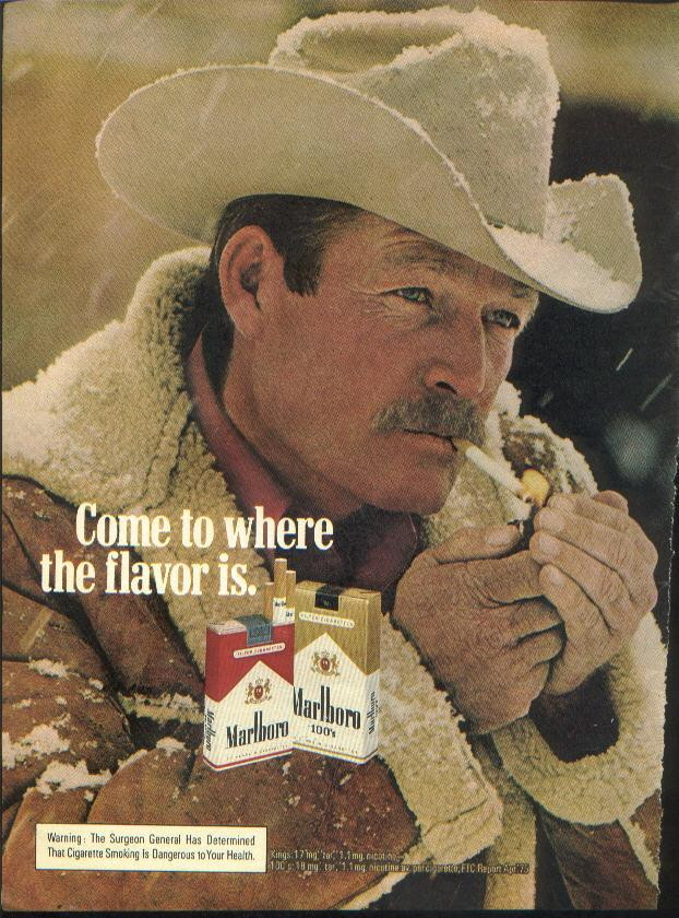 Marlboro cigarette advertisement: Come to where the flavor is — historic image