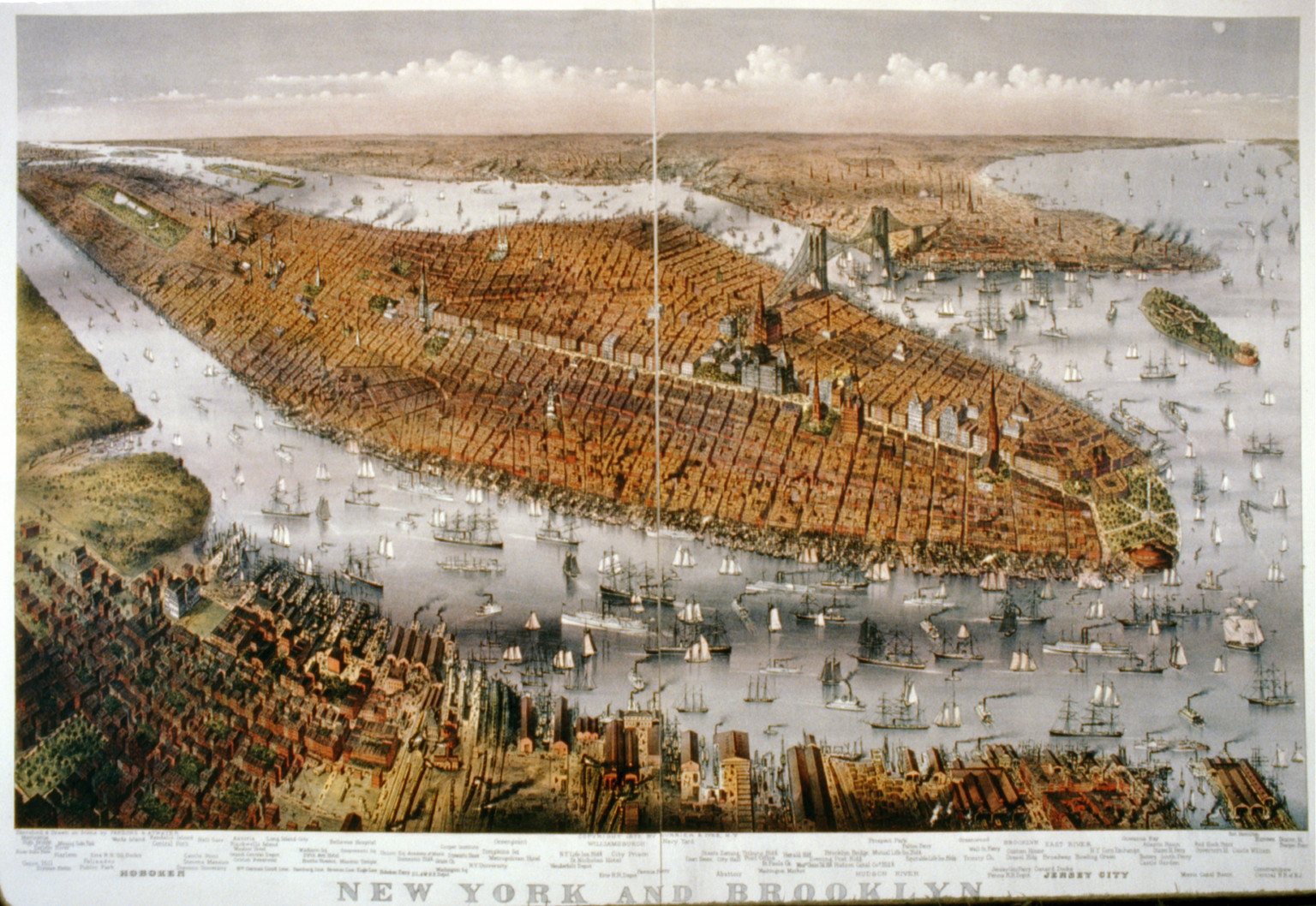 New York and Brooklyn, New York : Published by Currier & Ives, c1875. — antique lithograph