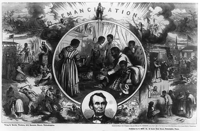 Emancipation / Th. Nast ; King & Baird, printers, 607 Sansom Street, Philadelphia.