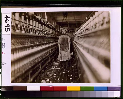 Little spinner in Globe Cotton Mill, Augusta, Ga. Overseer said she was regularly employed. Location: Augusta, Georgia.