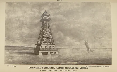 Craighill's channel range or leading lights, Chesapeake Bay--The high light