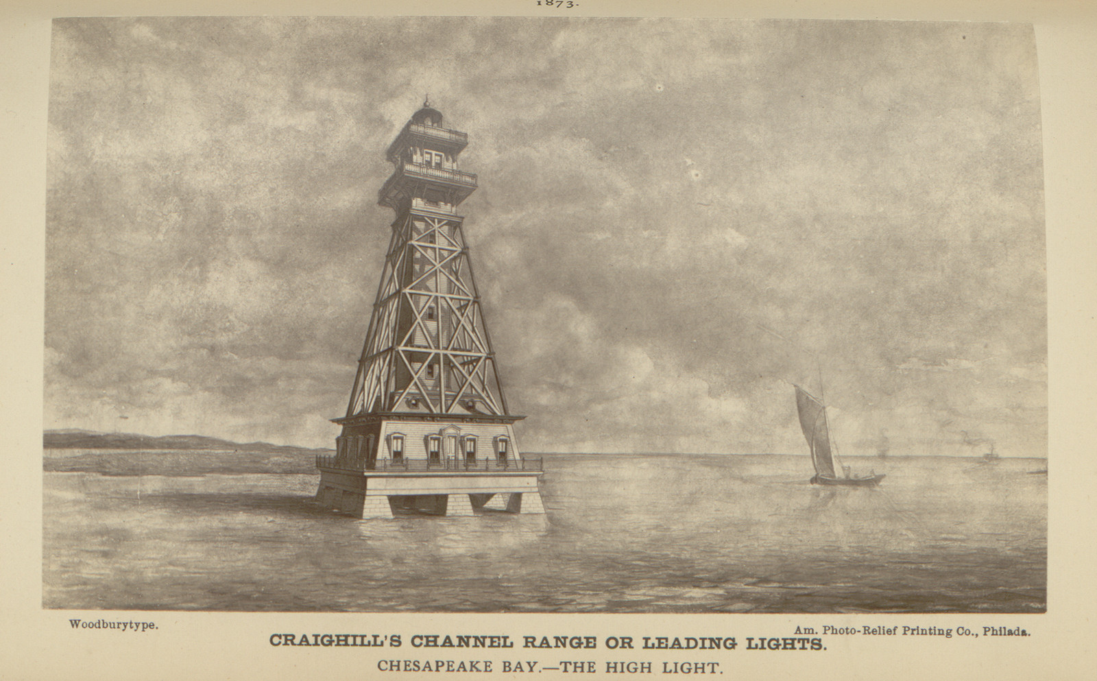 Craighill's channel range or leading lights, Chesapeake Bay--The high light, 1873 — historic image