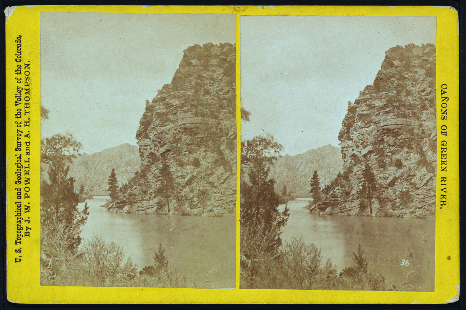 Red Cañon one mile below Bee Hive Point looking up, 1871 — historic photograph