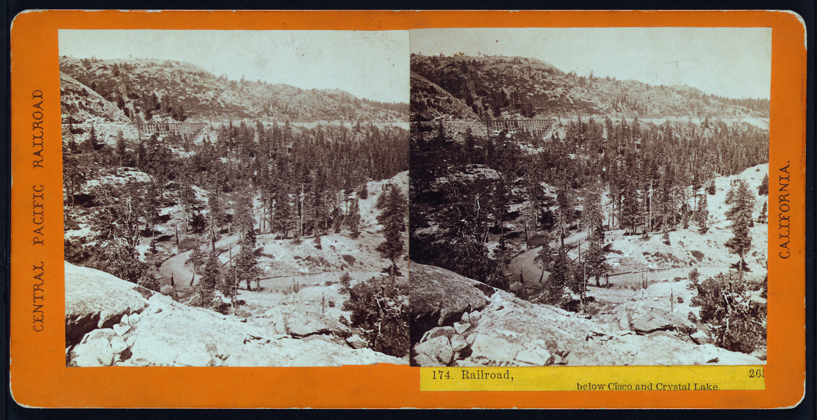 Railroad below Cisco and Crystal Lake, 1865 — historic photograph