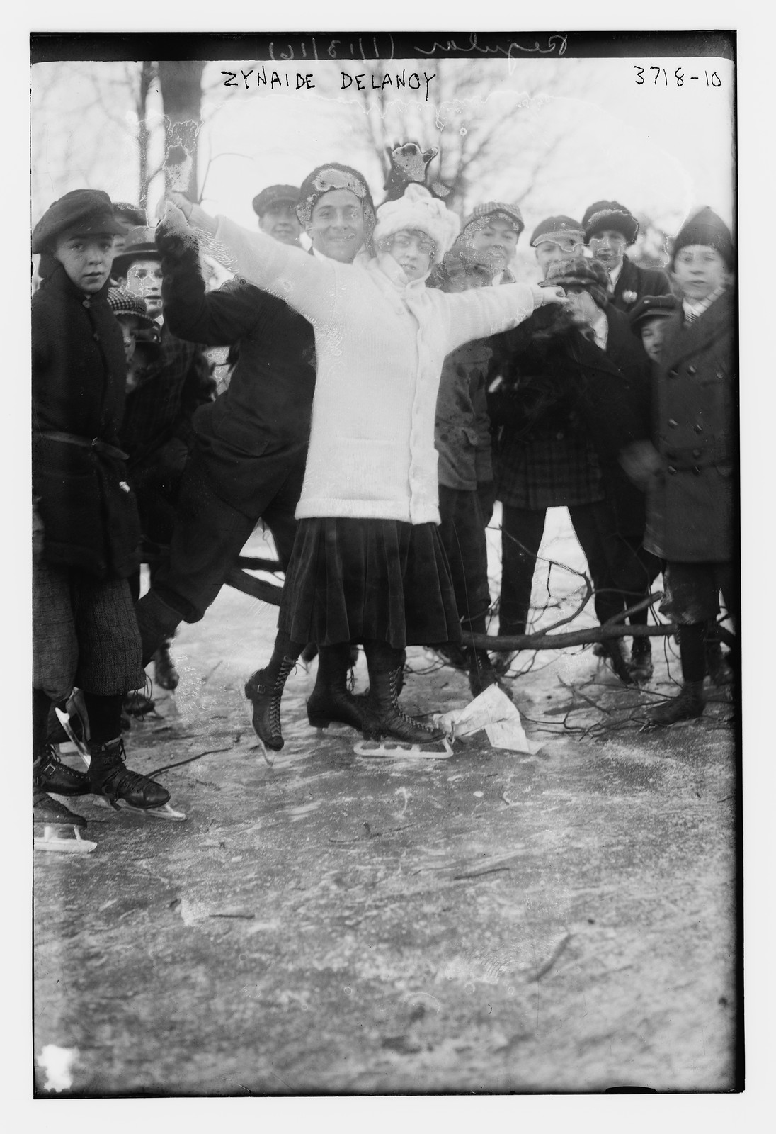 Zynaide DeLanoy -- ice skating, n/a — historic photograph