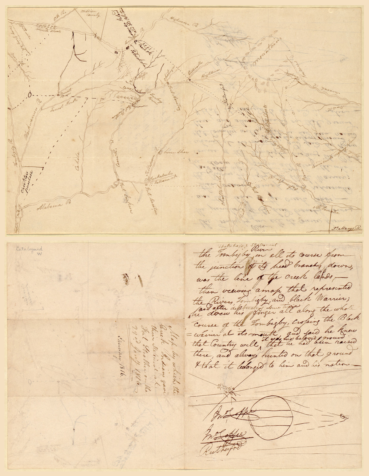 Map by which the Creek Indians — antique map