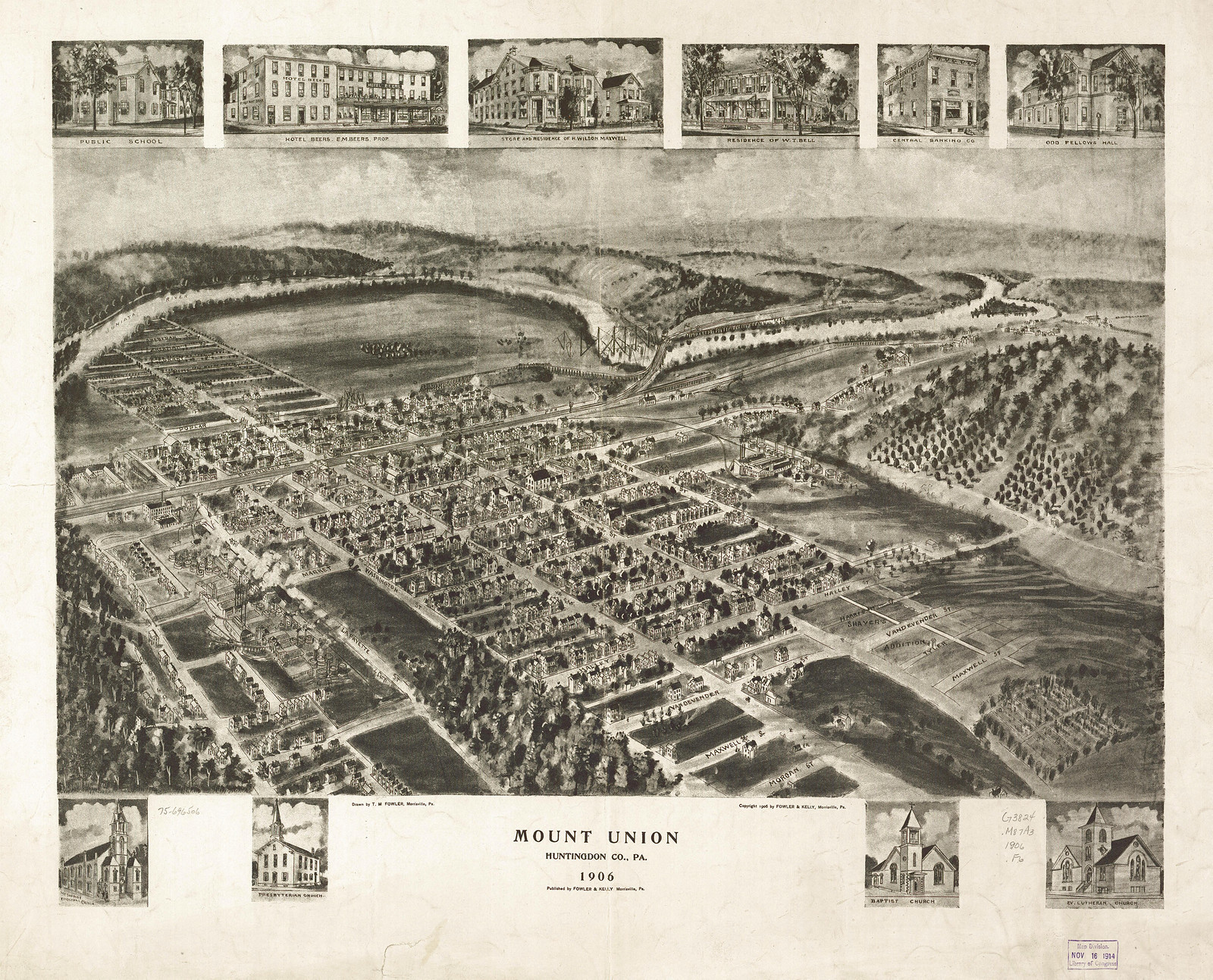 Mount Union, Pennsylvania, 1906, 1906 — antique map