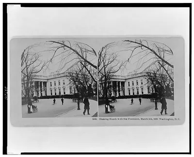 Shaking hands with the President, March 5th, 1889, Washington, D.C.