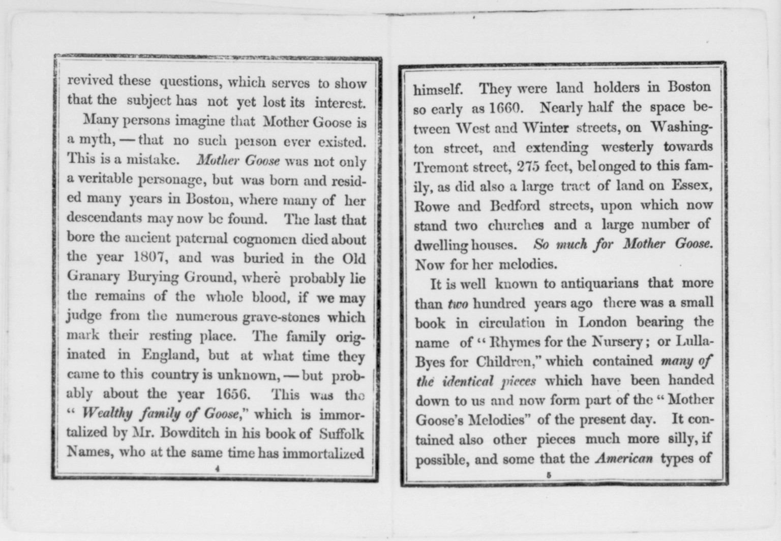 The Only True Mother Goose (Boston: Monroe & Francis) 1833 — historic image