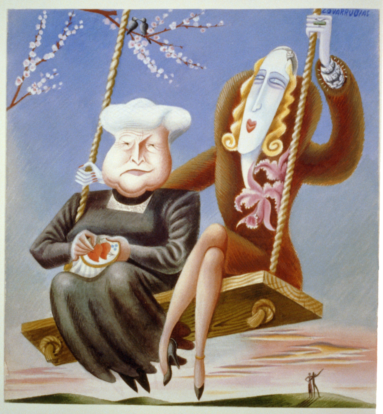 [Dorothy Dix vs. Peggy Hopkins Joyce], [1935] — historic drawing