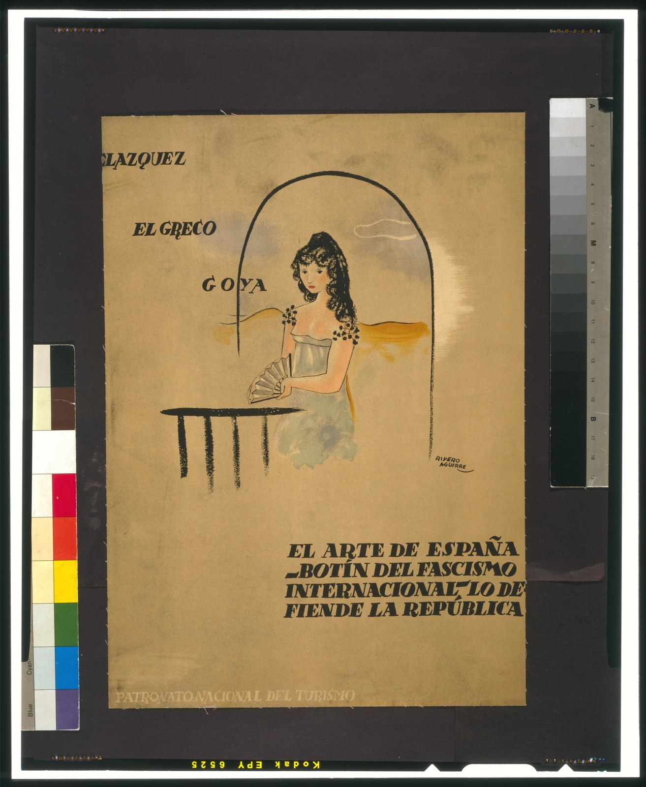 Velazquez, El Greco, Goya : el arte de España -- botín del facismo internacional -- lo defiende la República, [Madrid] : Patronato Nacional del Turismo, [between 1936 and 1939] — vintage poster