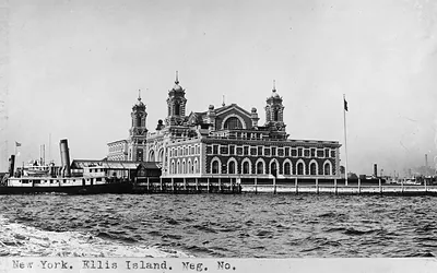 New York, Ellis Island, main building seen from the water