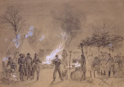 Thanksgiving in camp sketched Thursday 28th 1861