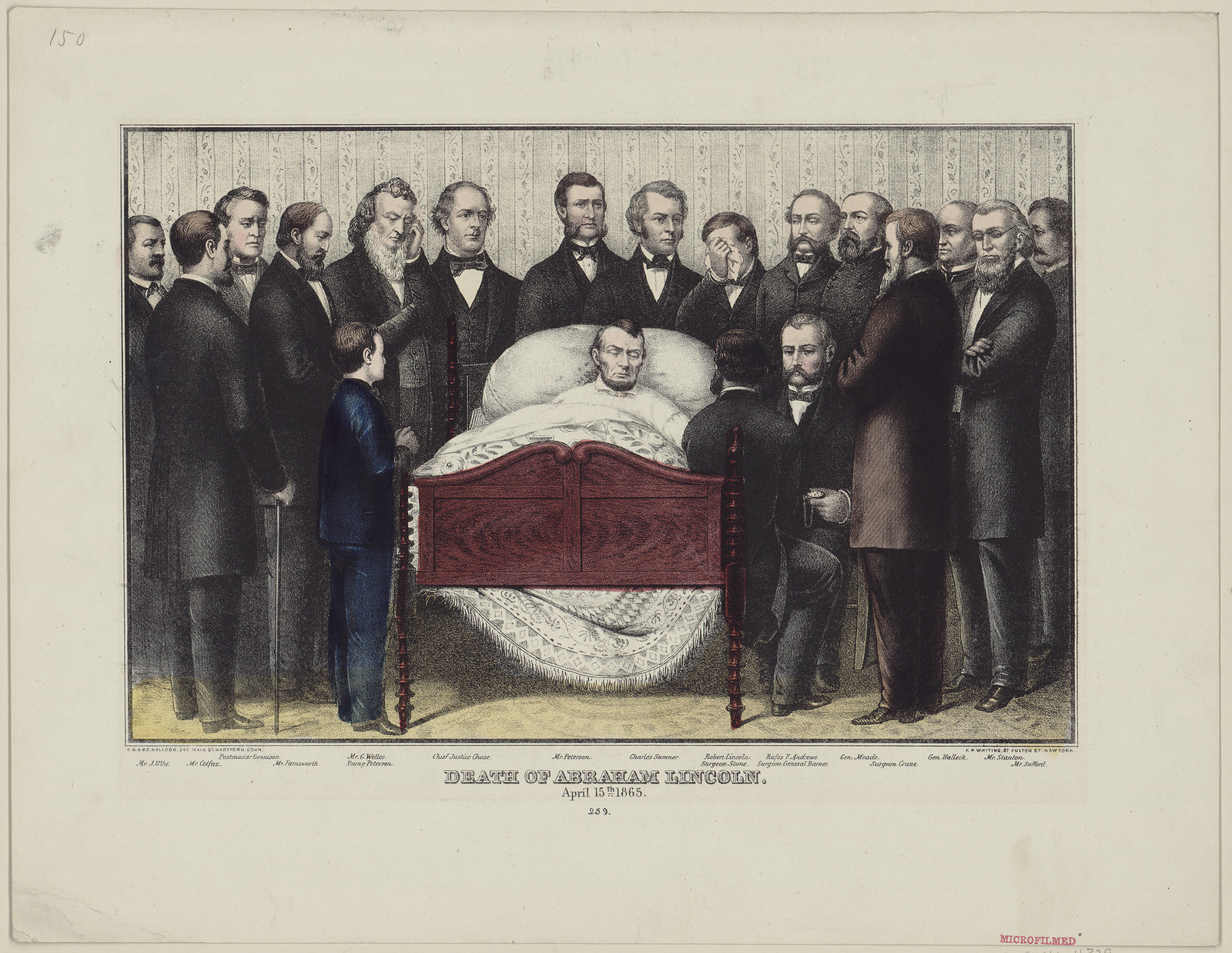 Death Of Abraham Lincoln, April 15th 1865, c. 1865 — antique lithograph