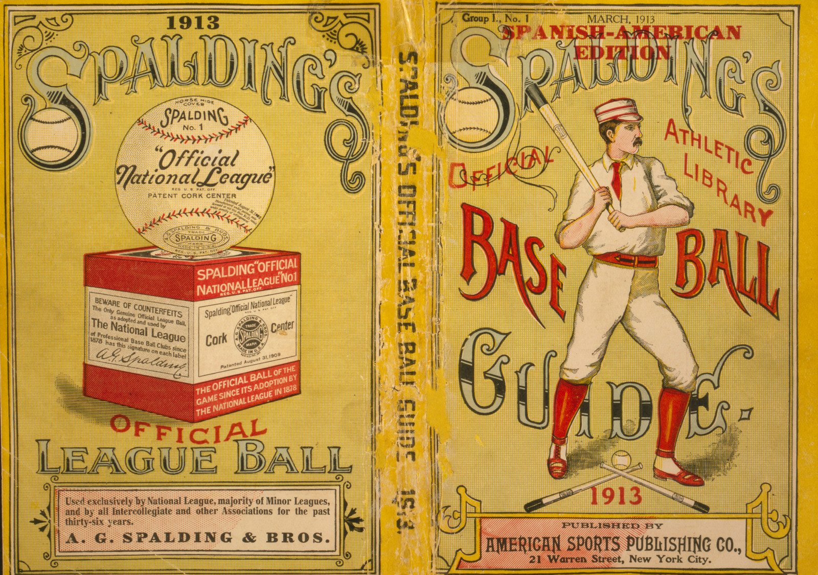 [Cover of the Spanish-American edition of Spalding's Official Base Ball Guide"]", 1913 Mar. — antique lithograph