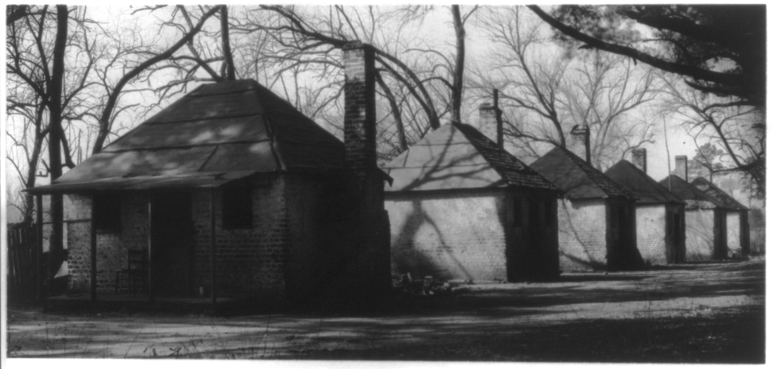 Slave houses on Hermitage" plantation Georgia" — historic image