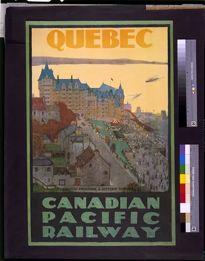 Quebec: Chateau Frontenac and Dufferin Terrace Canadian Pacific Railway.