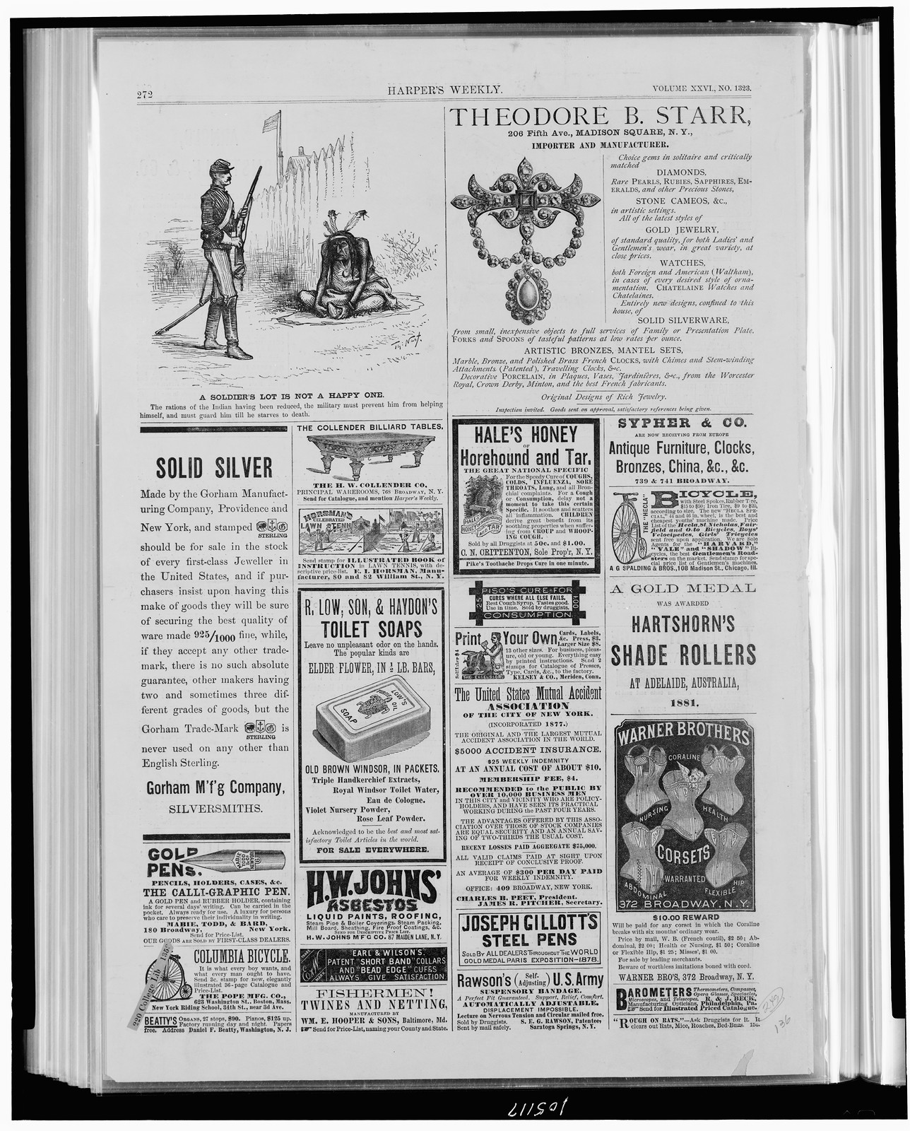 A Soldier's lot is not a happy one / Th. Nast., [published 1882] — antique engraving