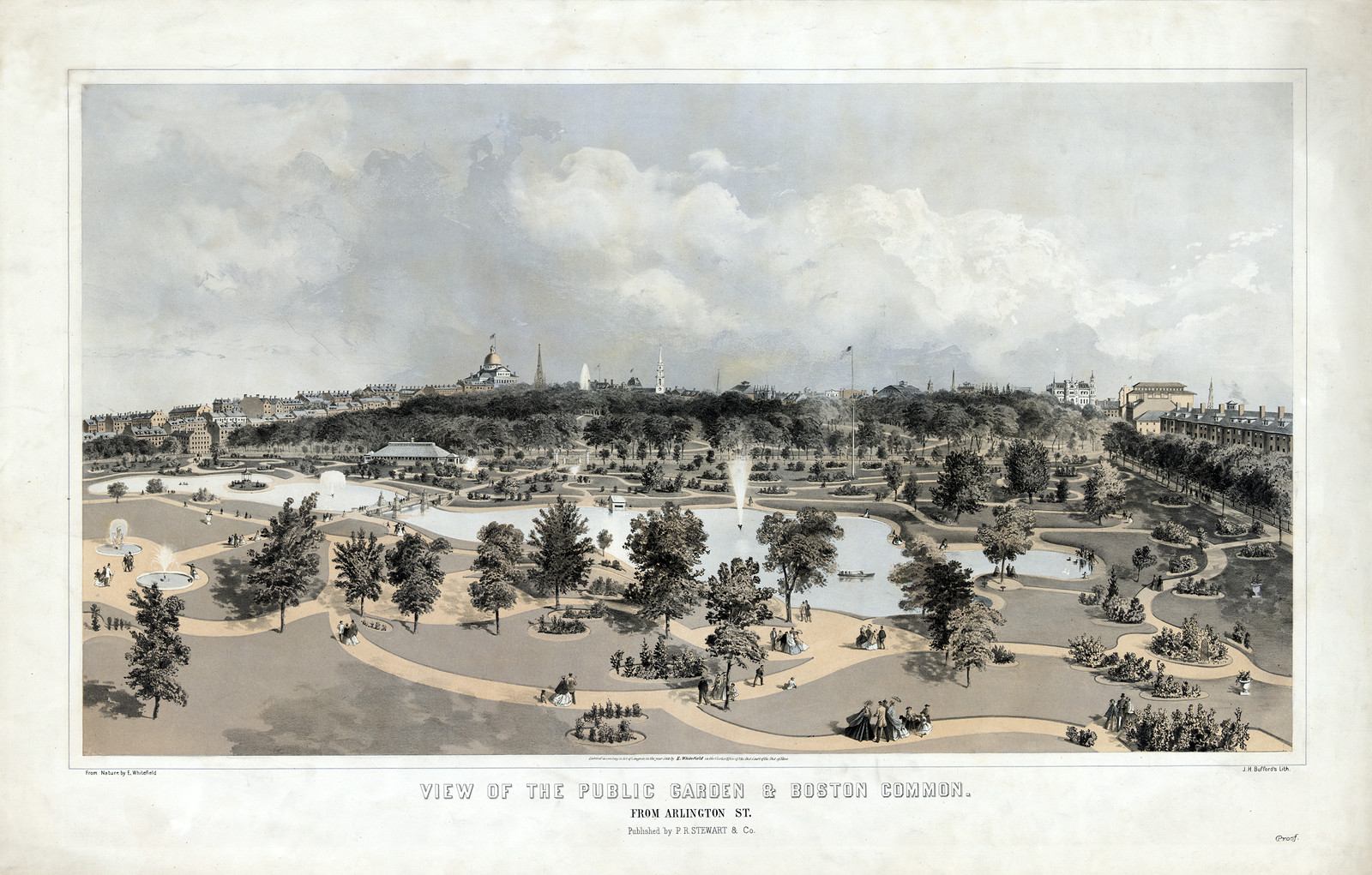 View of the Public Garden & Boston Common from Arlington St. — historic image