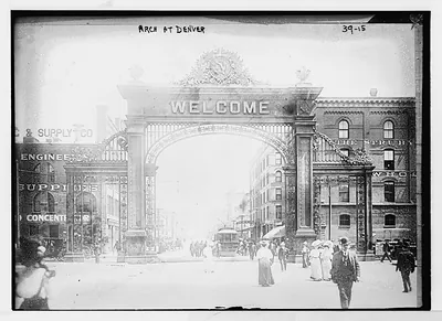 Welcoming arch at Denver, Colo.
