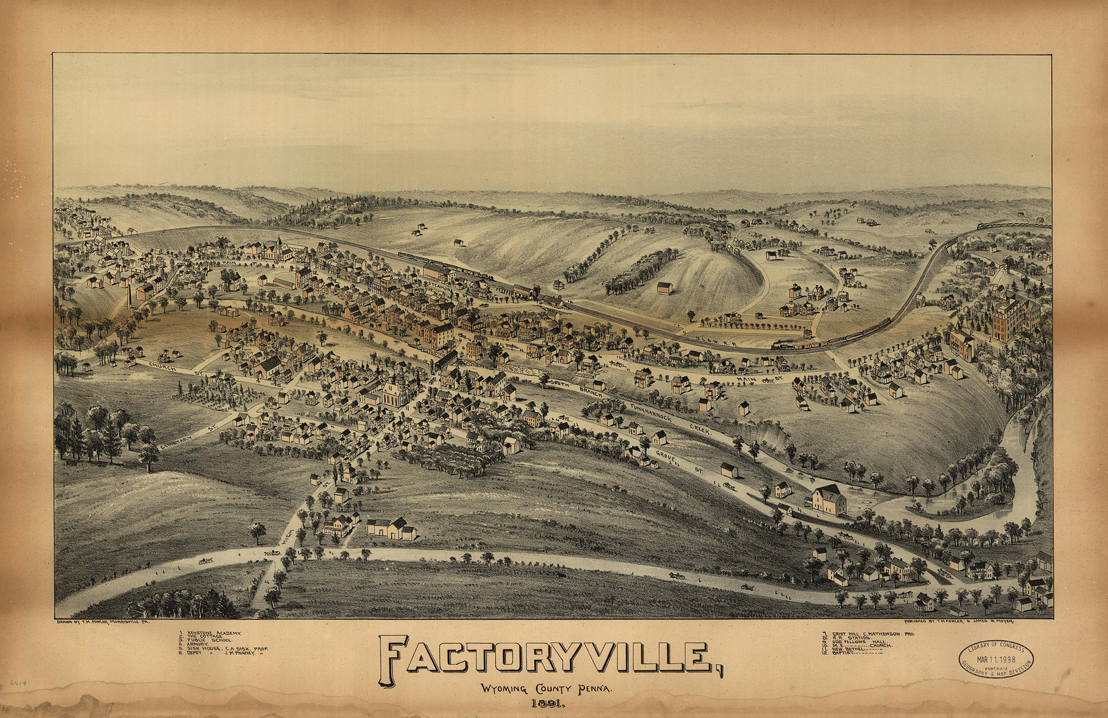 Factoryville, Pennsylvania, 1891, 1891 — antique map