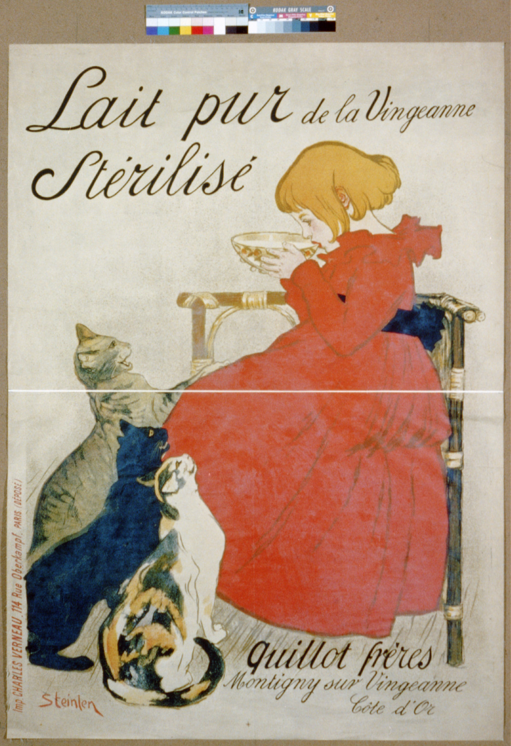 Lait pur steacuteriliseacute de la Vingeanne / Steinlen., 1895 — vintage poster