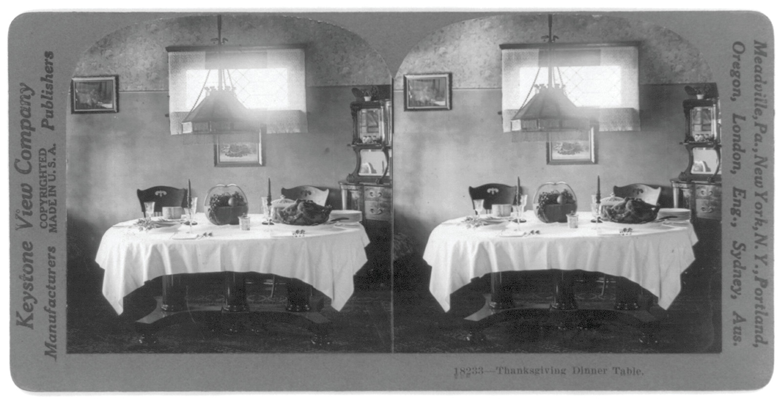 Thanksgiving dinner table, c1923. — historic photograph