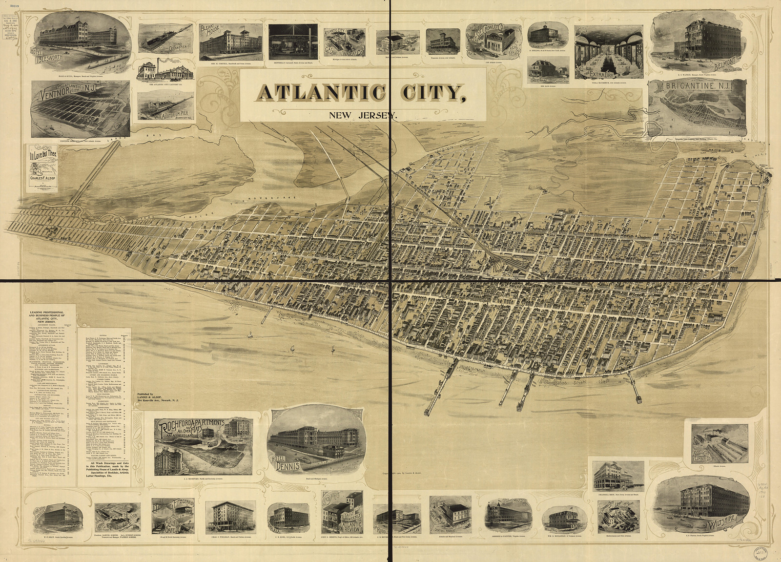 Atlantic City, New Jersey, 1900, 1900 — antique map