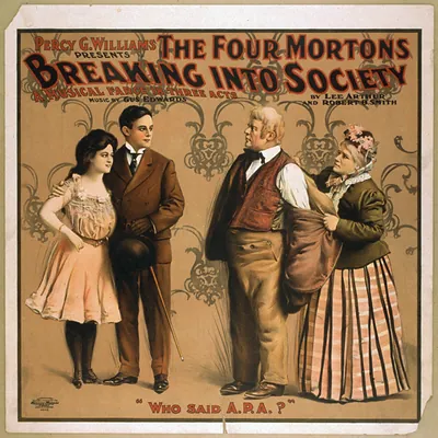 Percy G. Williams presents The four Mortons breaking into society a musical farce in three acts.