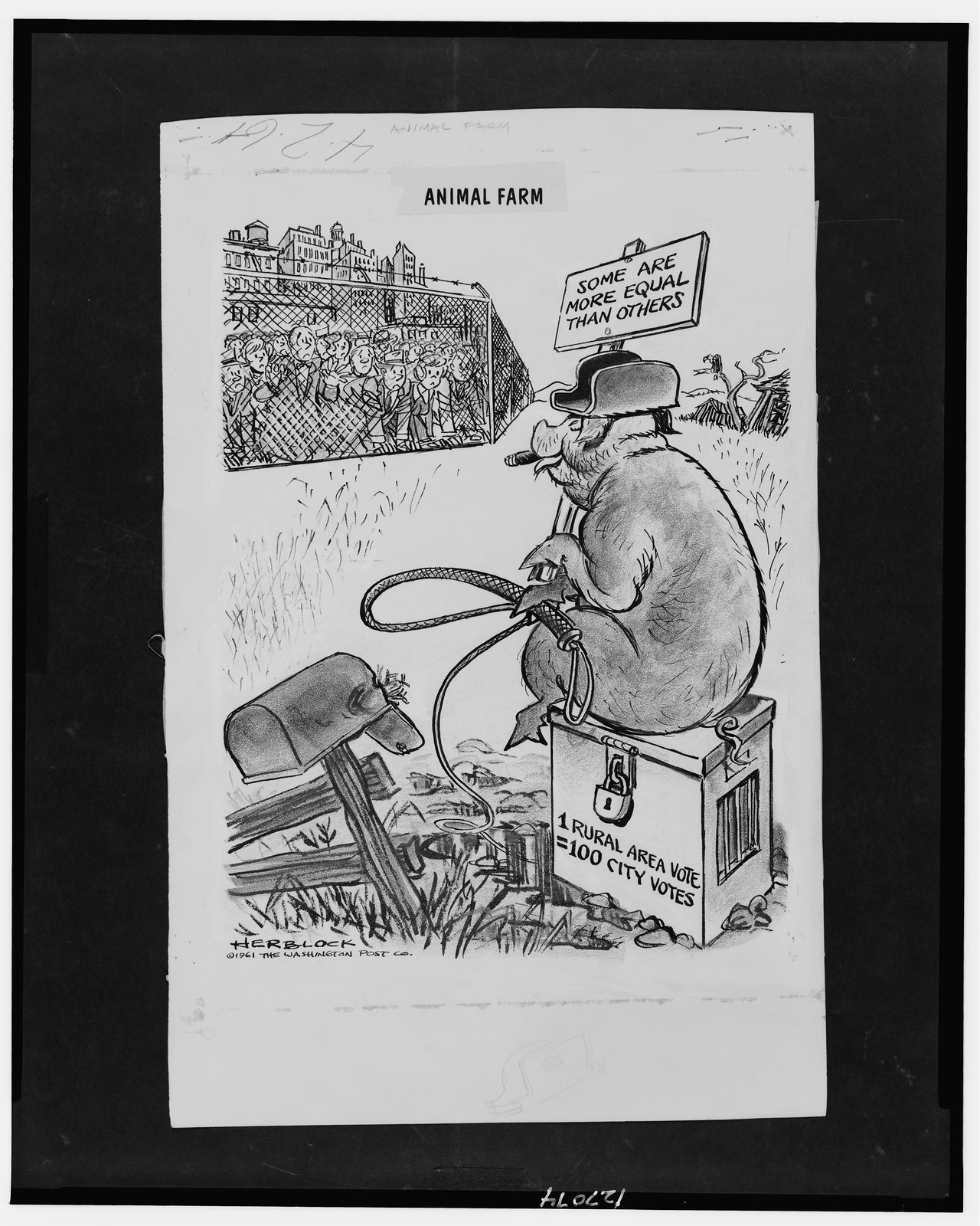 Animal farm / Herblock. — historic drawing