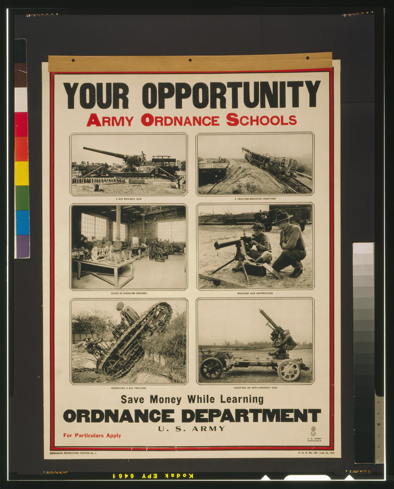 Your opportunity - Army ordnance schools, 1919 — vintage poster