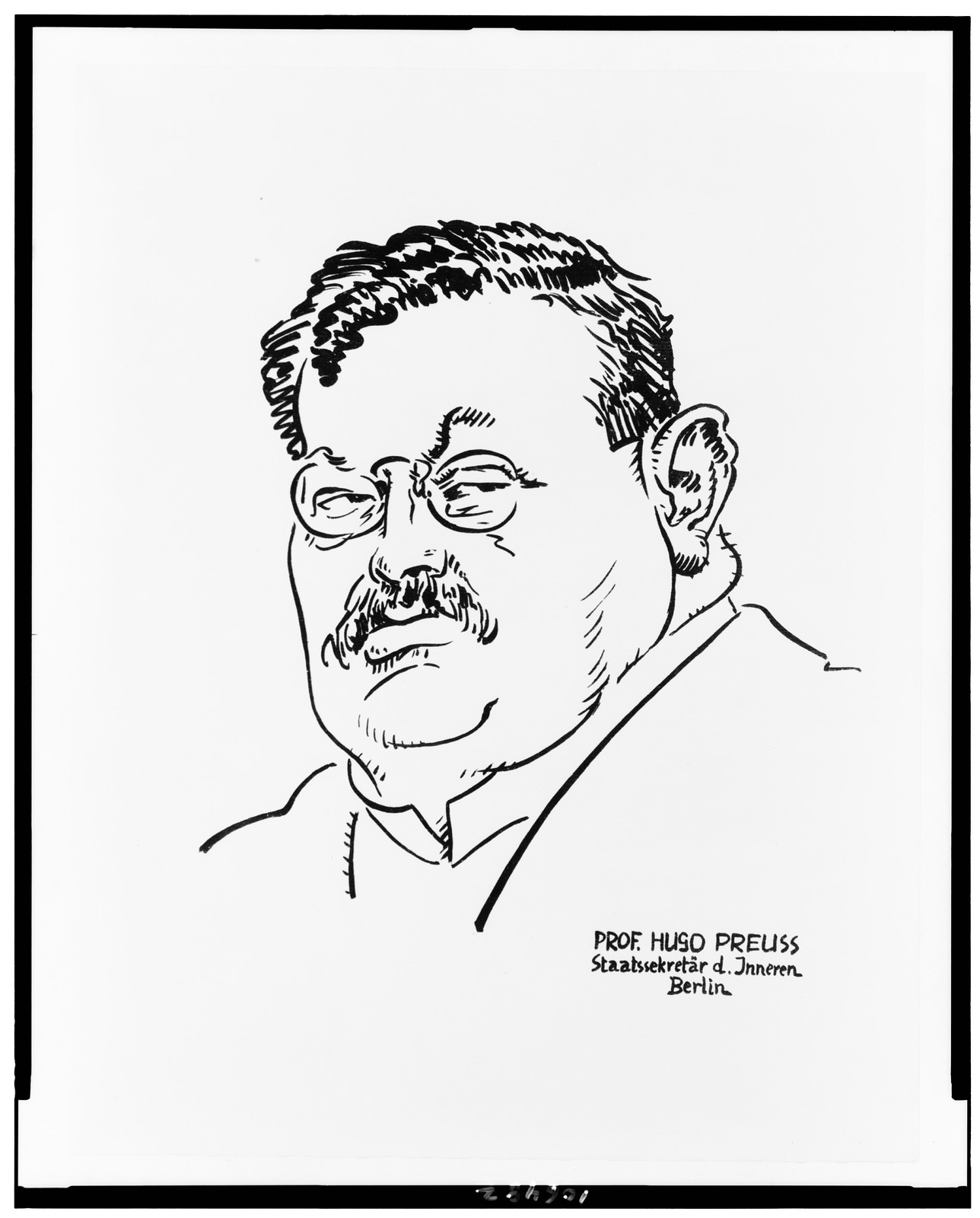 Prof. Hugo Preuss, Staatssekretär d. Inneren, Berlin, [1919] — antique lithograph
