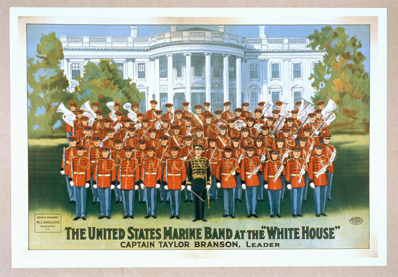 The United States Marine Band at the White House, 1928 — vintage poster