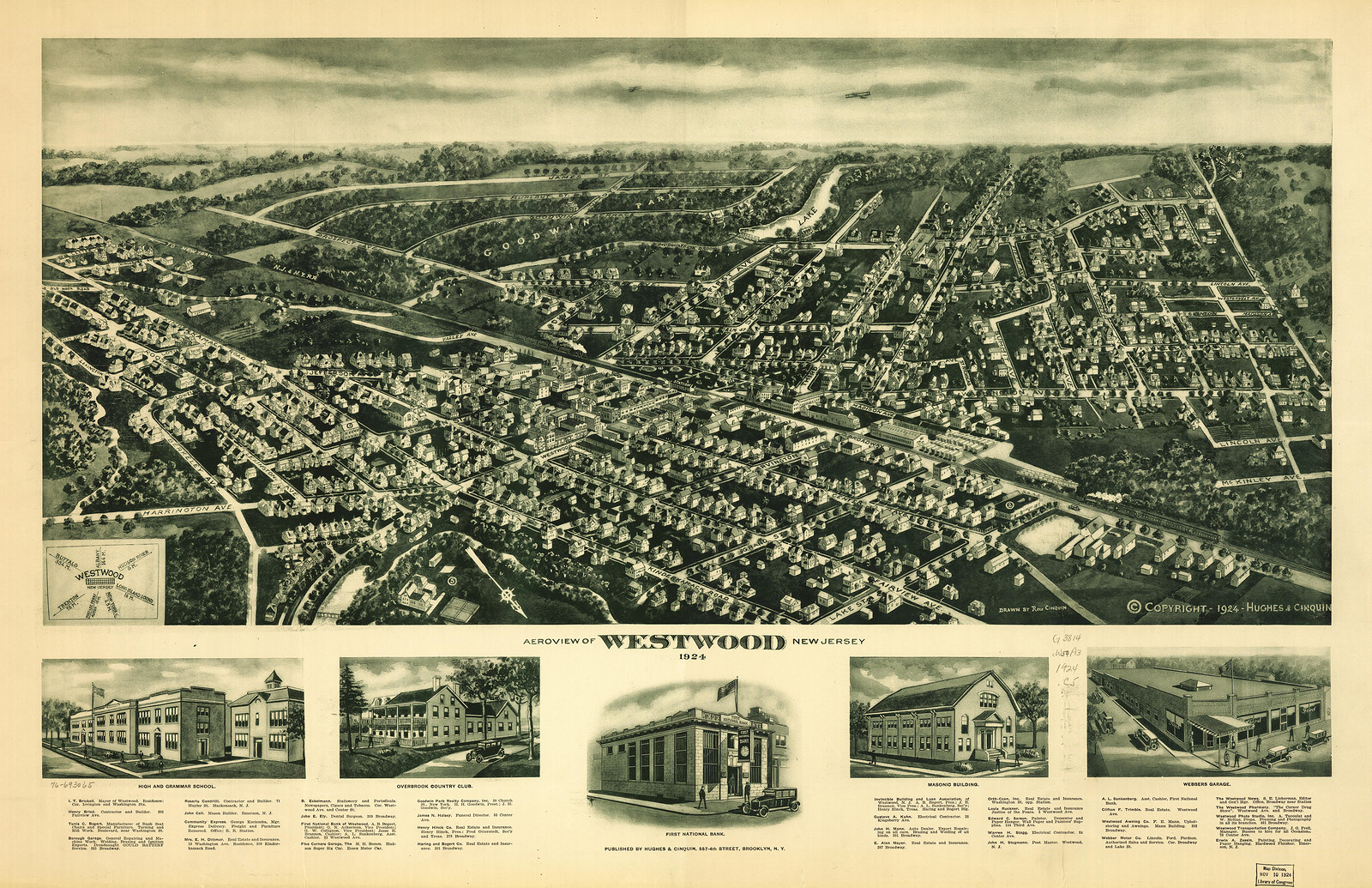 Westwood, New Jersey, 1924, 1924 — antique map