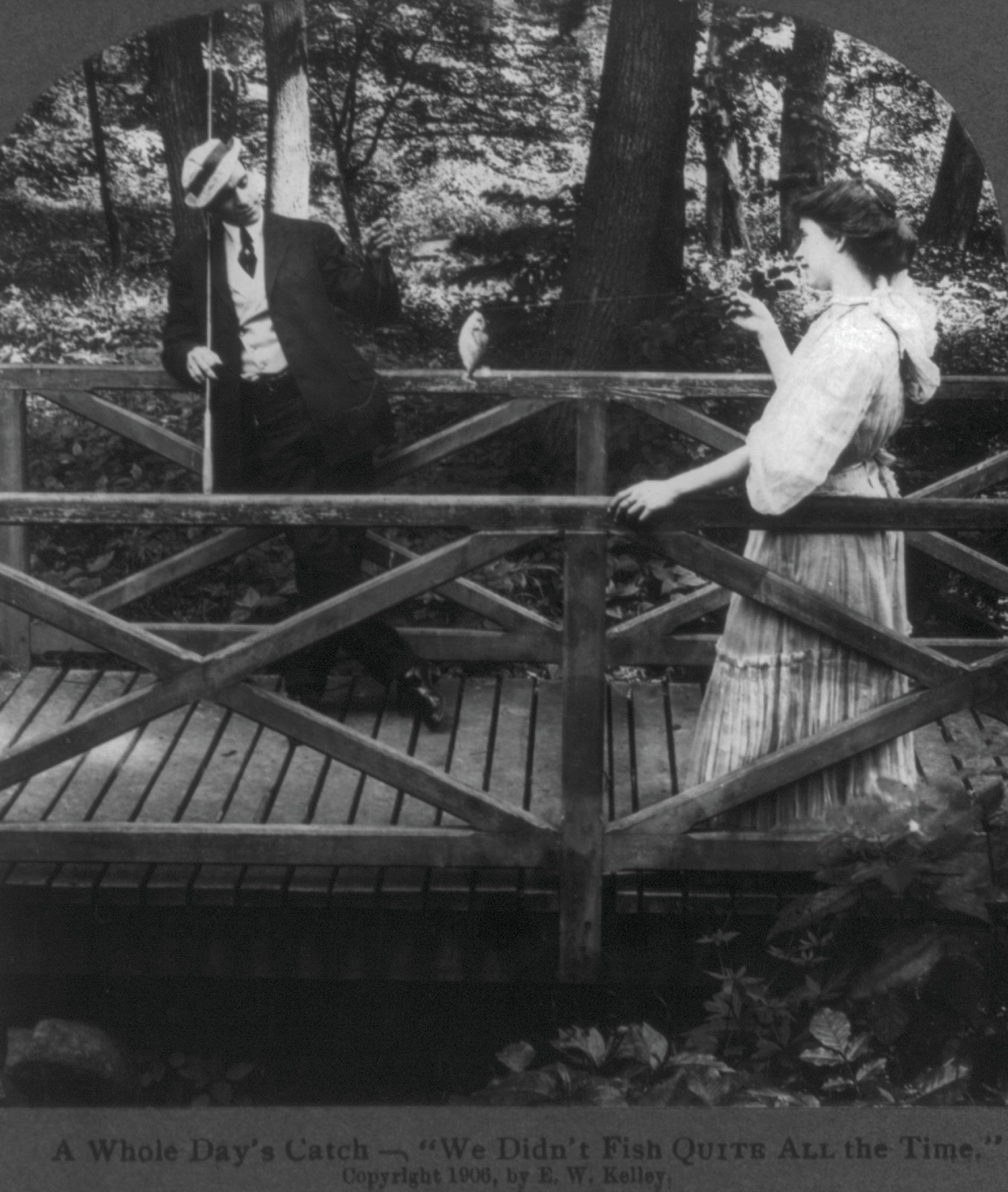 A Whole Day's Catch "We Didn't Fish Quite All the Time." E.W. Kelley, 1906 — historic photograph
