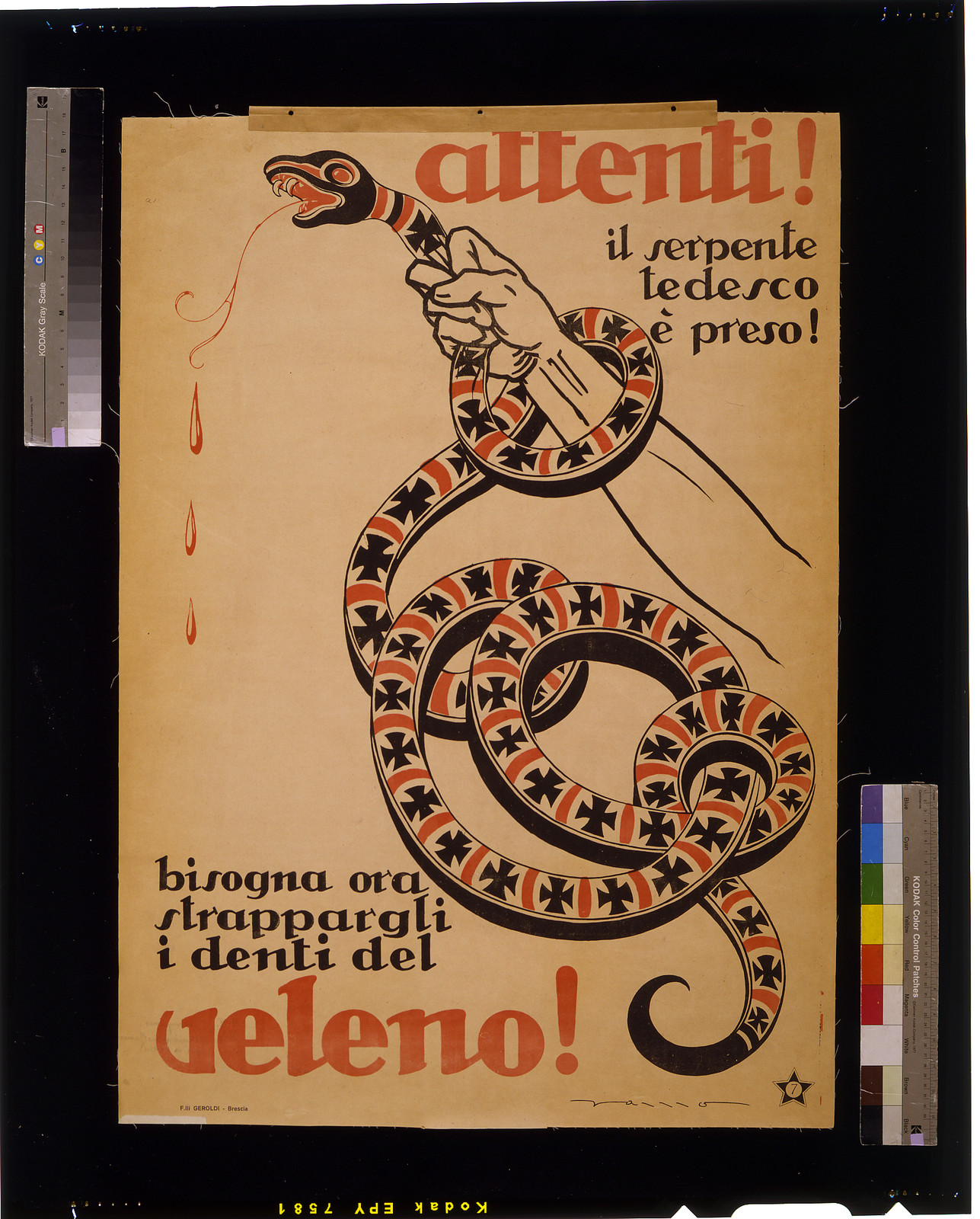 Attenti! ...veleno! / Zamo., 1919 — vintage poster