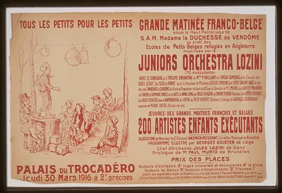 Grande matineacutee franco-belge . . . au profit des eacutecoles de petits belges refugieacutes en Angleterre. Tous les petits pour les petits. Palais du Trocadeacutero