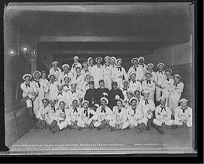 Group of officers and men of New York Naval Reserves on U.S.S. New Hampshire