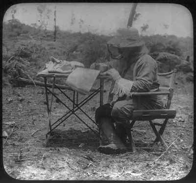 [Theodore Roosevelt, 1858-1919; lantern slide of Roosevelt's Brazil expedition, 1913, taken by his son Kermit]