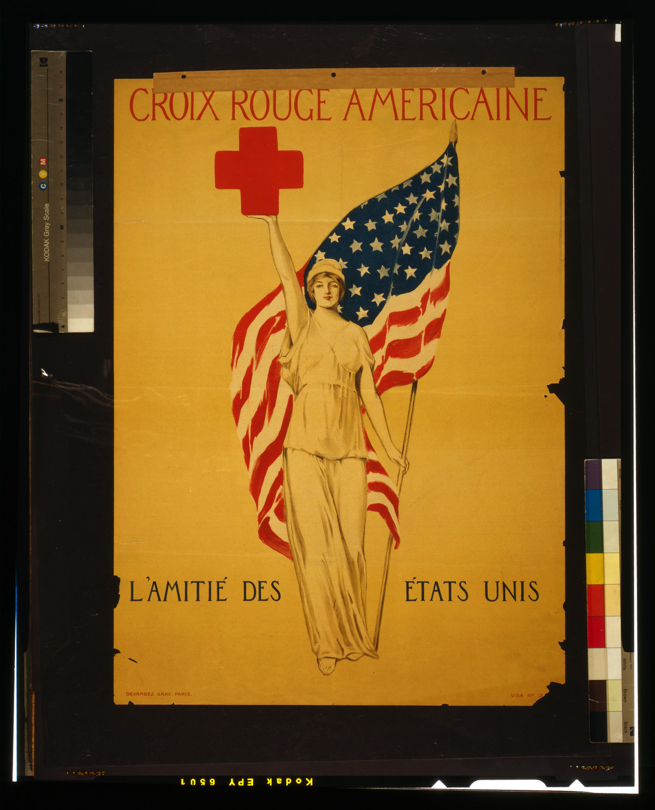 Croix Rouge Americaine L'Amitié des États Unis., Paris : Devambez Grav., [between 1914 and 1918] — vintage poster