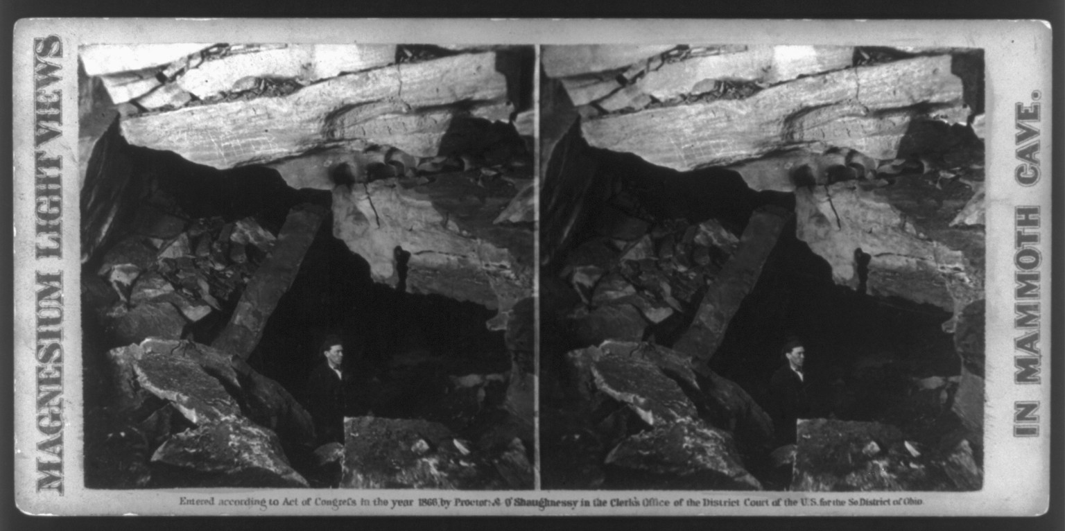 Mammoth Cave, Edmondson Co., Ky.: Scotchman's Trap, 1866 — historic photograph