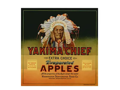 Yakima Chief Extra Choice Evaporated Apples crate label