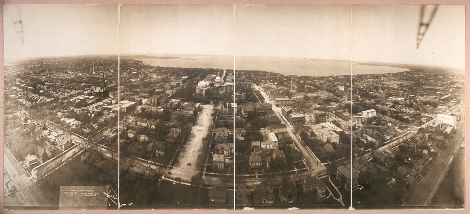 Birds eye view, Madison, Wisconsin, 1908, 1908 — historic image