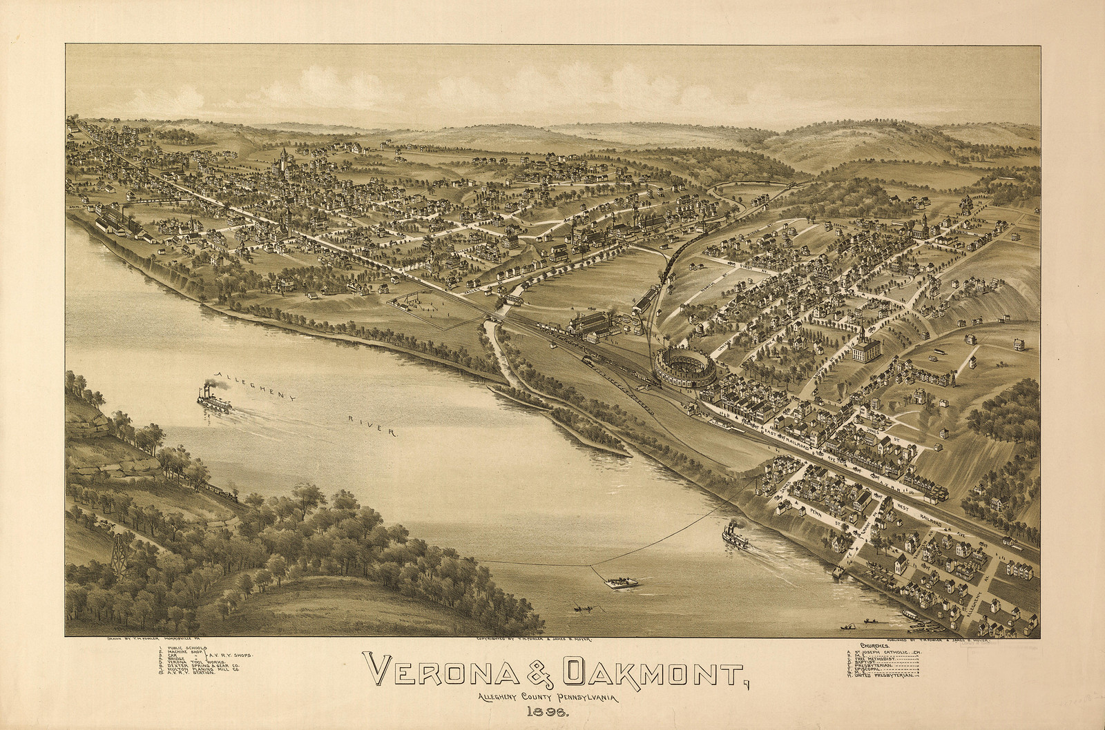 Verona Oakmont, Pennsylvania, 1896, 1896 — antique map