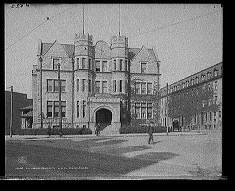 Psi Upsilon Fraternity, U[niversity] of Pa., Philadelphia, Pa., c1908. — historic photograph