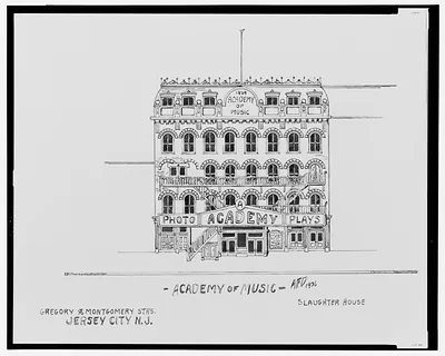 Academy of Music, Jersey City N.J., Building Elevation Drawing