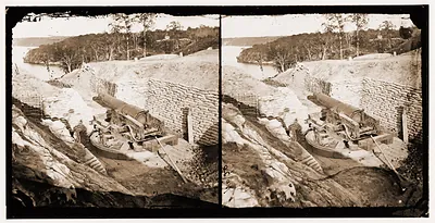 Dutch Gap Canal James River Virginia (vicinity). Confederate battery Dantzler