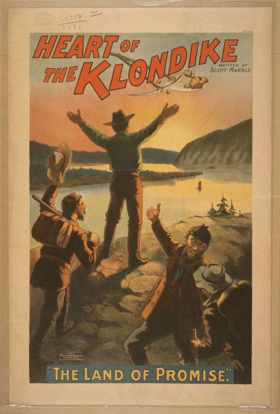 Heart of the Klondike, "The Land of Promise" theatre poster — vintage poster