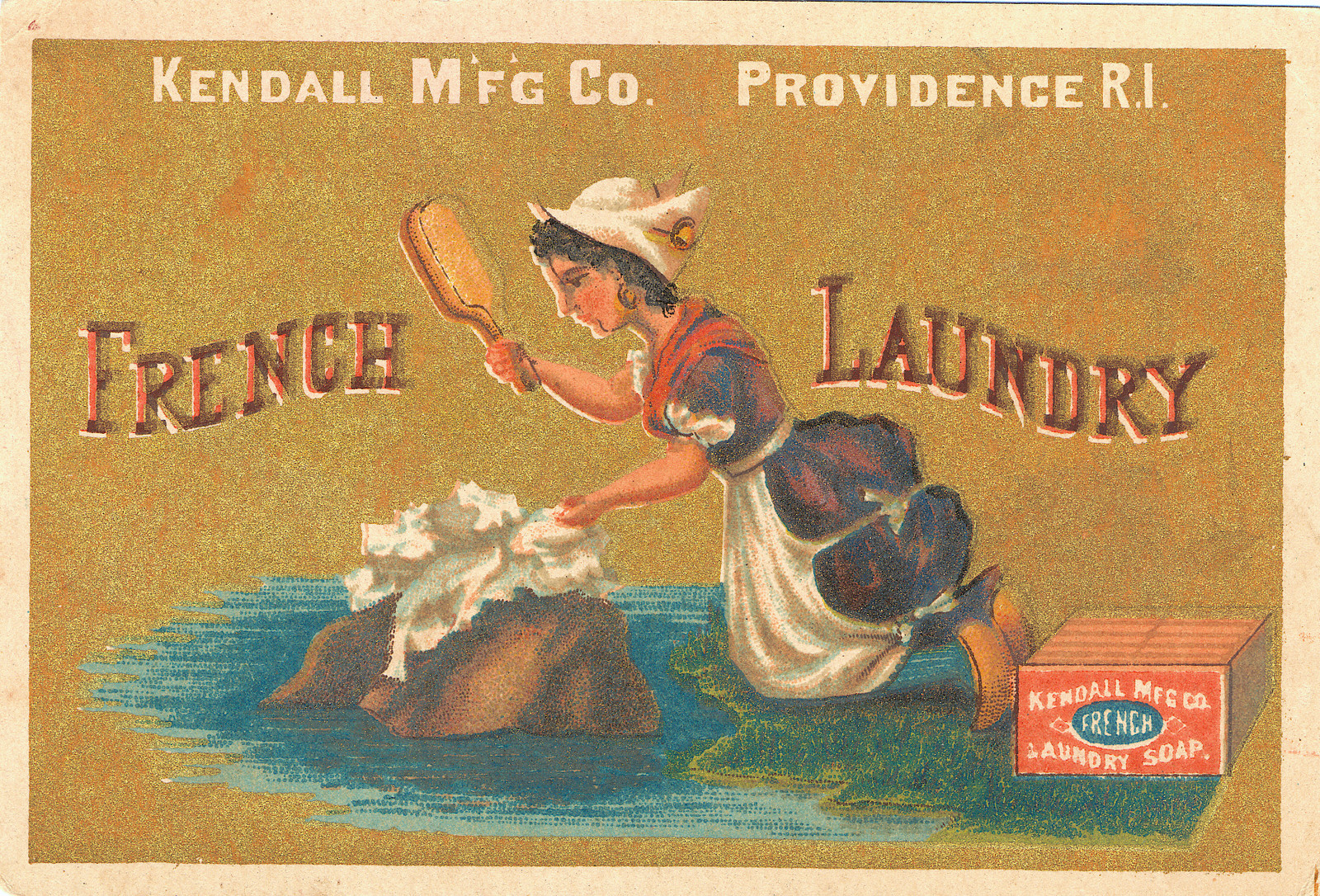 French Laundry soap trade card, Kendall Mfg Co, Providence R.I. — historic image