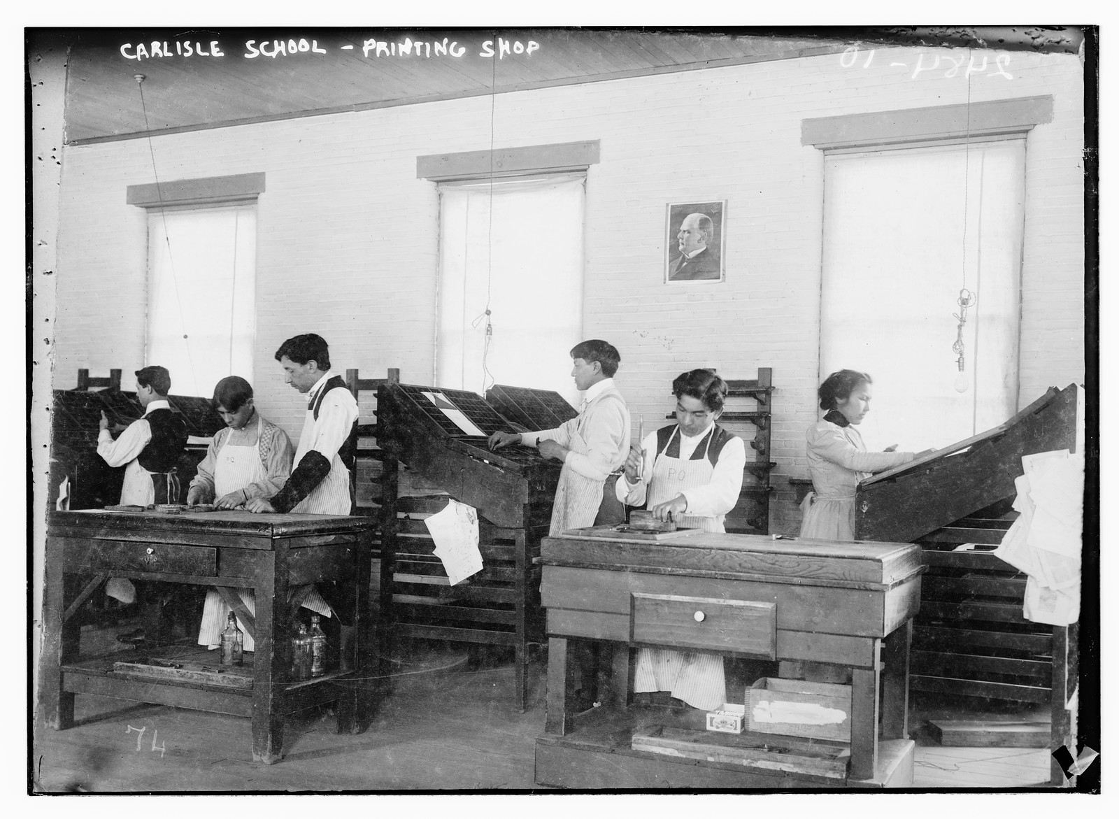 Carlisle School - Printing Shop, n/a — historic photograph
